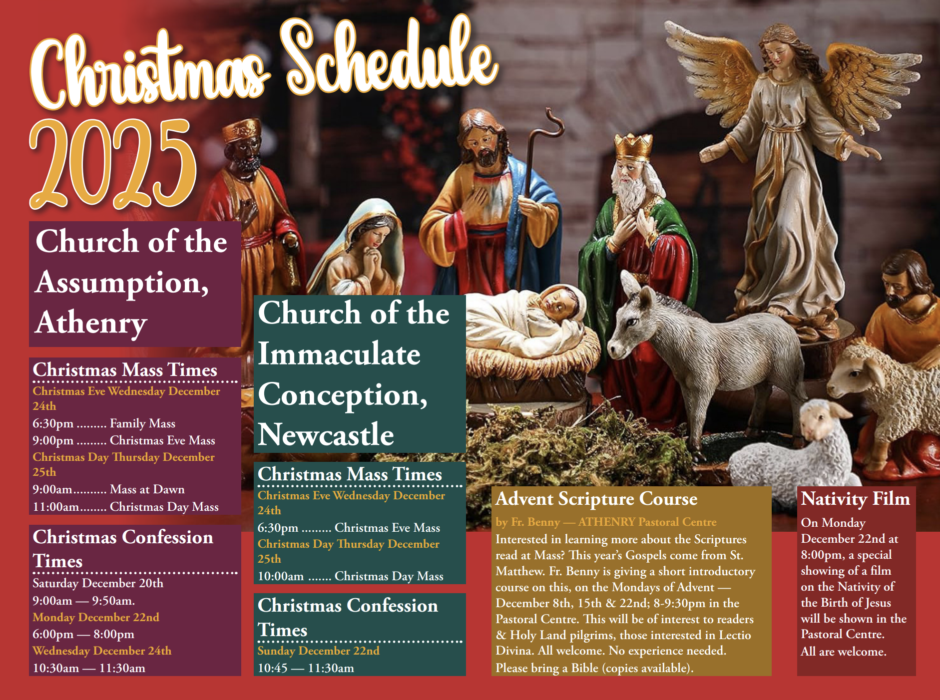 Christmas schedule 2025